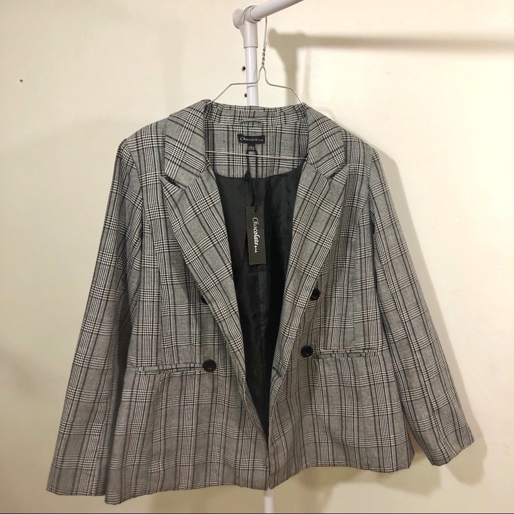 BRAND NEW Plaid Blazer Jacket - Picture 3 of 5